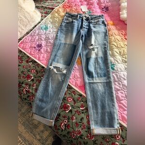 Distressed Blue Jeans